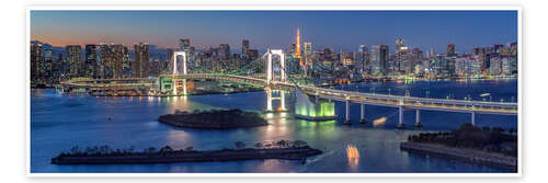 Poster Rainbow Bridge Panorama, Tokyo, Japan