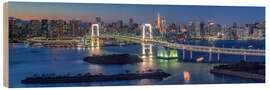 Tableau en bois Rainbow Bridge Panorama, Tokyo, Japan - Jan Christopher Becke