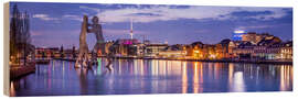 Tableau en bois Berlin skyline with Molecule Men - Jan Christopher Becke