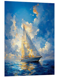 PVC-taulu White sailboat on azure sea