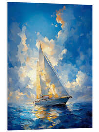 Gallery print White sailboat on azure sea