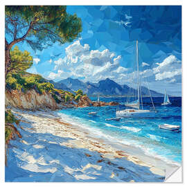 Wandsticker Blaue Meeresküste