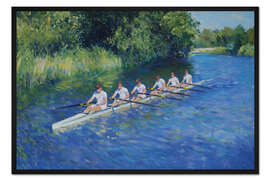 Gerahmter Kunstdruck Ruderer auf dem Fluss