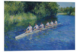 Hartschaumbild Ruderer auf dem Fluss