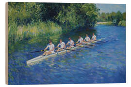 Holzbild Ruderer auf dem Fluss