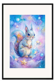 Gerahmter Kunstdruck Eichhörnchen in der Fantasiewelt