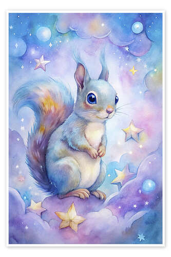 Póster Squirrel in the fantasy world