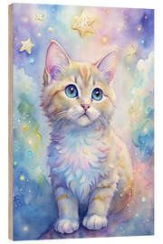 Wood print Kittens in the fantasy world - nobelart