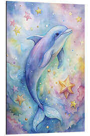 Quadro em alumínio Dolphin in the fantasy world