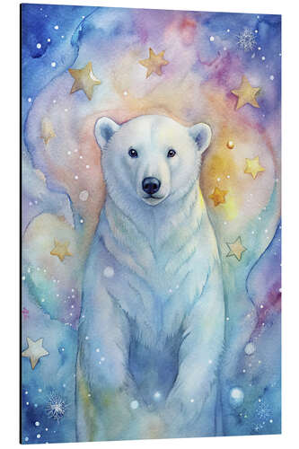 Quadro em alumínio Polar bear in the fantasy world