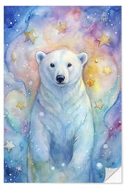 Selvklebende plakat Polar bear in the fantasy world