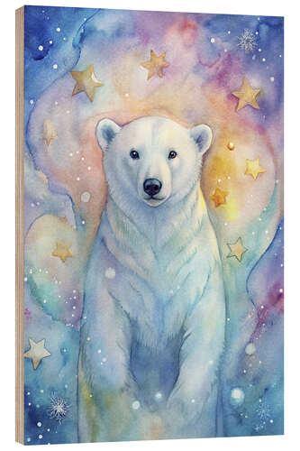 Cuadro de madera Polar bear in the fantasy world