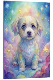 Tableau en aluminium Puppy in the fantasy world - nobelart
