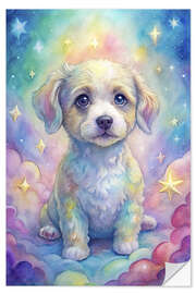Sticker mural Puppy in the fantasy world - nobelart