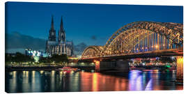Canvastavla Cologne skyline with Cologne Cathedral and Deutzer Bridge - Achim Thomae