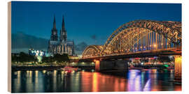Puutaulu Cologne skyline with Cologne Cathedral and Deutzer Bridge - Achim Thomae