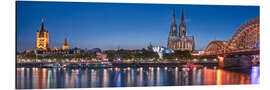 Alubild Sonnenuntergang über der Skyline von Köln