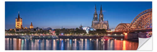Wandsticker Sonnenuntergang über der Skyline von Köln
