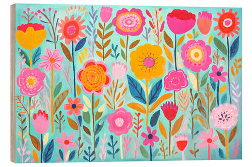 Quadro de madeira Flower meadow