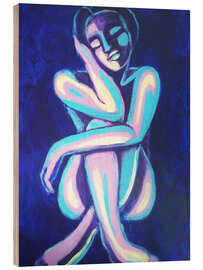 Holzbild Entspannende Dame - Carmen Tyrrell