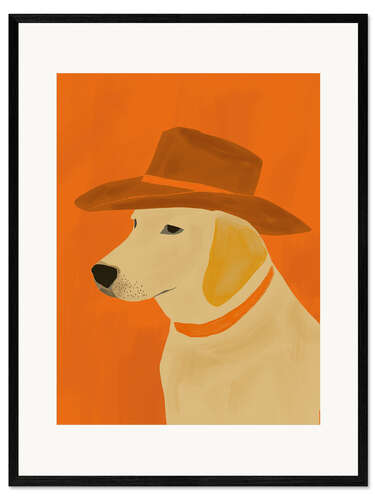 Impression artistique encadrée Dog with Hat