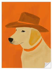 Sticker mural Dog with Hat - ThingDesign