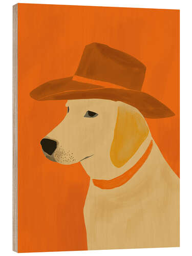 Stampa su legno Dog with Hat