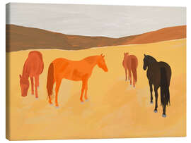 Canvas print Horses in the Golden Field - ThingDesign