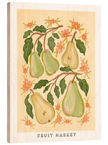 Hout print Fruit Market