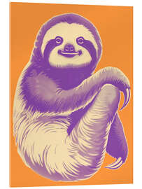 Acrylic print Funny sloth in purple and orange - Frank Daske