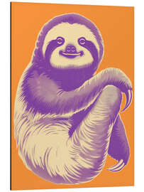 Alubild Lustiges Faultier in Lila und Orange - Frank Daske