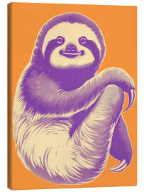 Canvas print Funny sloth in purple and orange - Frank Daske