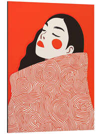 Tableau en aluminium Woman with patterned jacket