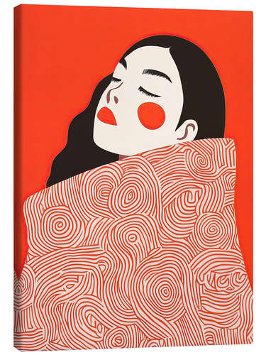 Tableau sur toile Woman with patterned jacket