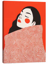 Tableau sur toile Woman with patterned jacket - Frank Daske