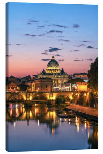 Quadro em tela Sunset over Rome