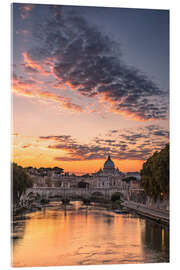 Tableau en verre acrylique Sunset over Rome - Achim Thomae