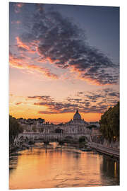 Hartschaumbild Sonnenuntergang über Rom
