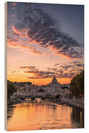 Holzbild Sonnenuntergang über Rom