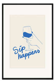 Gerahmter Kunstdruck Sip happens