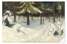 Sticker mural Winter in the Woods, 1899 - Edvard Munch