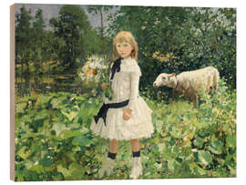 Holzbild Miss Strobbe im Park - Jean Baptiste Degree, 1886