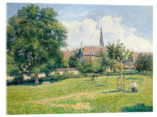 Akrylbillede The House of the Deaf Woman and the Belfry at Eragny