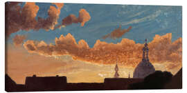 Canvas print Evening Sky over Dresden, 1844 - Knud Baade