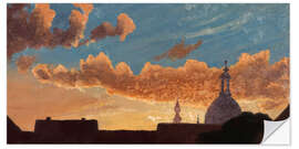 Sticker mural Evening Sky over Dresden, 1844 - Knud Baade