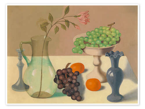 Plakat Still Life with Grapes - Gustave van de Woestijne, 1937