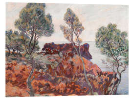 Tableau en verre acrylique Agay, Les Roches Rouges, 1907 - Jean Baptiste Armand Guillaumin