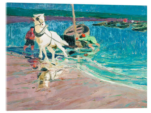 Acrylic print The White Horse (Horse at the Ford) - John Noble, 1917