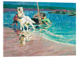 Acrylic print The White Horse (Horse at the Ford) - John Noble, 1917