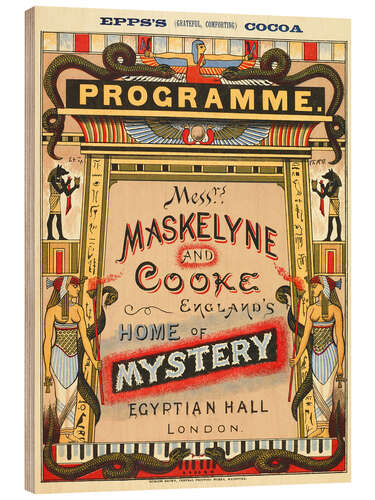 Wood print England's Home of Mystery, Egyptian Hall, London, 1887